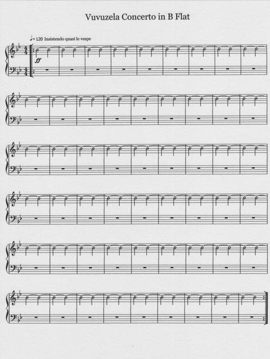 vuvuzela music sheet